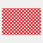 Schattigee rode en witte polka stippen coördineren inpakpapier vel (Voorkant 3)