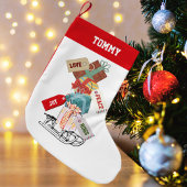 Schattigee Rode en Witte Winter Wonderland Naam Sj Kleine Kerstsok