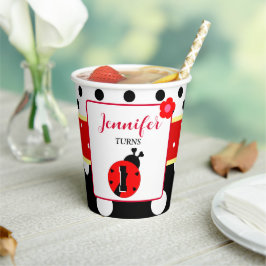 Schattigee rode en zwarte lieveheersbeestje papieren bekers