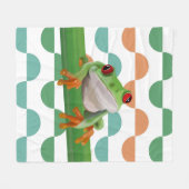 Schattigee rode eyed boomkikker kleurrijke geometr fleece deken (Voorkant (Horizontaal))