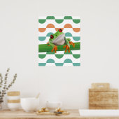 Schattigee rode eyed boomkikker kleurrijke geometr poster (Keuken)