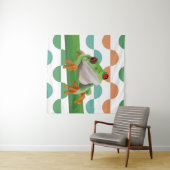 Schattigee rode eyed boomkikker kleurrijke geometr wandkleed (In Situ (horizontaal))