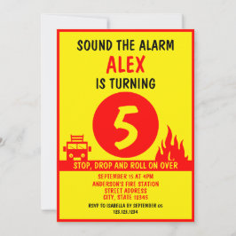 Schattigee Rode & Gele Vector Kinder Firetruck Ver Kaart