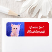 Schattigee rode gepersonaliseerde stijlvolle fotom etiket (Insitu)