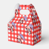Schattigee rode gingham check ontwerp bedankdoosjes (Achterkant)
