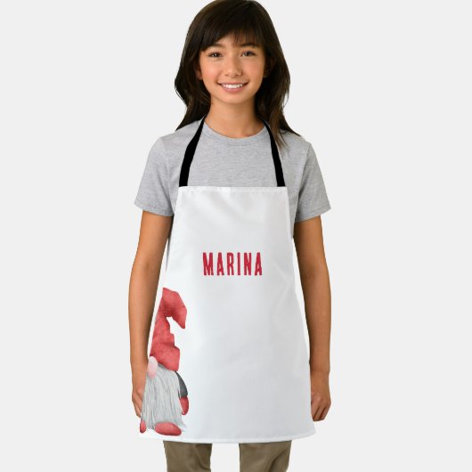 Schattigee Rode Gnoom Illustratie Custom Schort (Insitu)