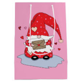 Schattigee Rode Gnoom met Letter Roze Gift Bag Medium Cadeauzakje (Achterkant)