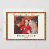 Schattigee rode, groene en gouden foto vrolijk ker feestdagenkaart (Voorkant)