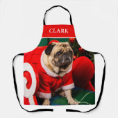 Schattigee Rode & Groene Hond Puppy Pet Fotonaam Schort (Voorkant)