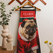 Schattigee Rode & Groene Hond Puppy Pet Fotonaam Schort