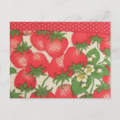 Schattigee rode groene polka stippen aardbeien fru briefkaart (Voorkant)