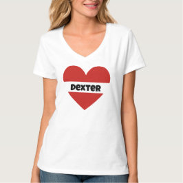 Schattigee Rode Hart Aangepaste Naam Vrouw T-shirt