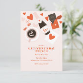 Schattigee Rode Hart Galentine Valentijnsdag Kaart (Staand voorkant)