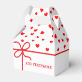 Schattigee rode harten en lint op maat bedankdoosjes (Achterkant)