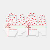 Schattigee rode harten en lint op maat bedankdoosjes (Uitgevouwen)