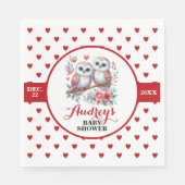 Schattigee rode harten en uilen servet (Voorkant)