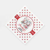 Schattigee rode harten en uilen servet (Hoek)