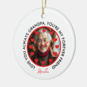 Schattigee Rode Harten Klok Liefde Grootouders Fot Keramisch Ornament (Links)