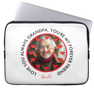 Schattigee Rode Harten Klok Liefde Grootouders Fot Laptop Sleeve