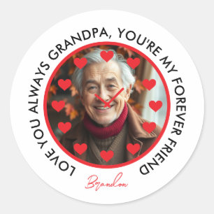 Schattigee Rode Harten Klok Liefde Grootouders Fot Ronde Sticker