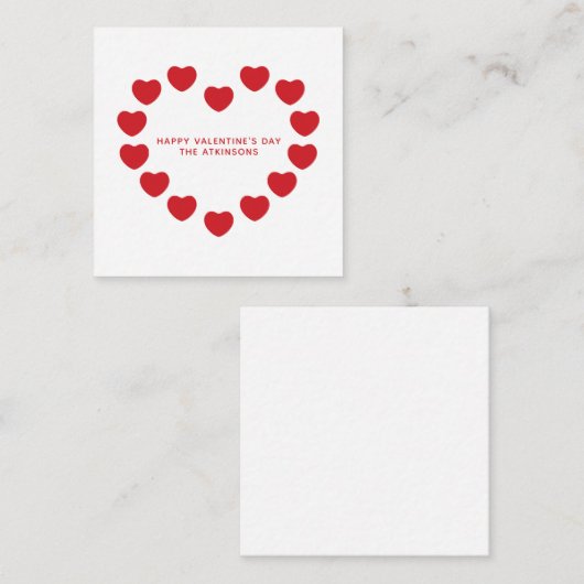 Schattigee rode harten moderne aangepaste Valentij Informatiekaartje (Voorkant / Achterkant)