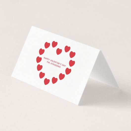 Schattigee rode harten moderne aangepaste Valentij Kaart (Voorkant)