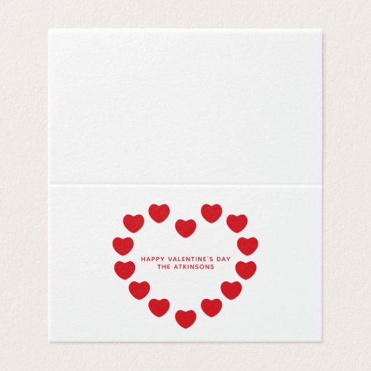 Schattigee rode harten moderne aangepaste Valentij Kaart (Buitenkant ongevouwen)