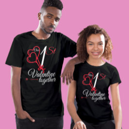 Schattigee rode harten Onze eerste valentijn samen T-shirt
