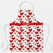 Schattigee rode harten Patroon Persoonlijke tekst  Schort (Voorkant)