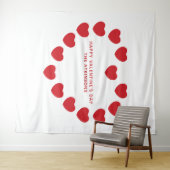 Schattigee rode harten Valentijnsdag party achterg Wandkleed (In Situ (horizontaal))