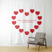 Schattigee rode harten Valentijnsdag party achterg Wandkleed (In situ)