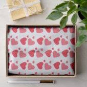 Schattigee rode hartenpatroon op wit tissuepapier (Geschenk)
