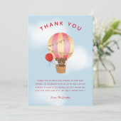 Schattigee Rode Hete Luchtballon Baby shower Bedankkaart (Staand voorkant)
