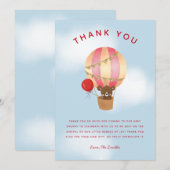 Schattigee Rode Hete Luchtballon Baby shower Bedankkaart (Voorkant / Achterkant)