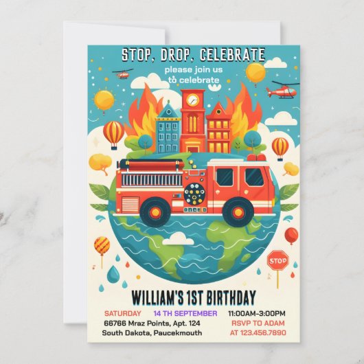 Schattigee Rode Hete Vrachtwagenmotorveiligheid 1e Kaart (Voorkant)