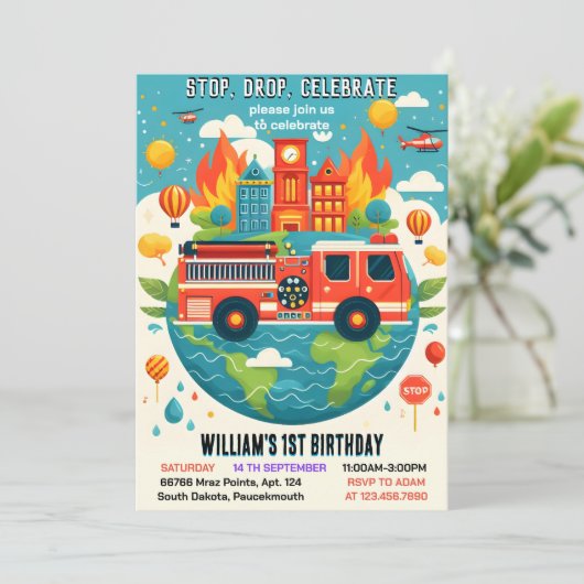 Schattigee Rode Hete Vrachtwagenmotorveiligheid 1e Kaart (Staand voorkant)