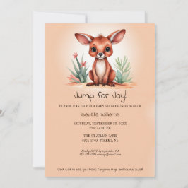 Schattigee rode kangoeroe Baby shower sprong naar Kaart