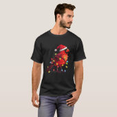 Schattigee Rode Kardinaal Santa Xmas Lights Kerstv T-shirt (Voorkant volledig)
