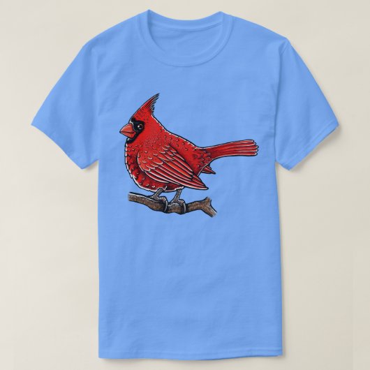Schattigee rode kardinaalvogel t-shirt (Design voorkant)
