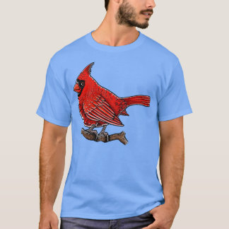 Schattigee rode kardinaalvogel t-shirt
