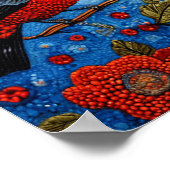 Schattigee rode kardinaalvogels poster (Hoek)