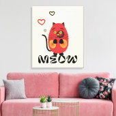 Schattigee rode kat canvas afdruk (Insitu (Woonkamer))