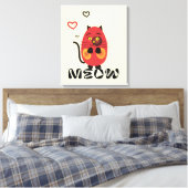 Schattigee rode kat canvas afdruk (Insitu (Slaapkamer))