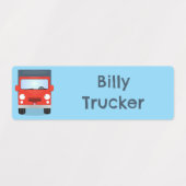 Schattigee rode kawaii truck cartoon gepersonalise labels (Design 2)