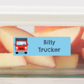 Schattigee rode kawaii truck cartoon gepersonalise labels (Aangebracht)