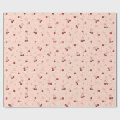 Schattigee Rode Kersen Harten Bogen Zacht Sinaasap Cadeaupapier (Vlak)