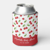 Schattigee rode kersenpatroon Baby shower Blikjeskoeler (Blikje Voorkant)