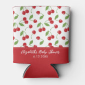 Schattigee rode kersenpatroon Baby shower Blikjeskoeler (Voorkant)