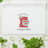 Schattigee Rode Kerst Bloemen Bakkerij Cake Mixer Theedoek (Gevouwen)