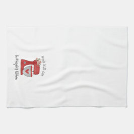 Schattigee Rode Kerst Bloemen Bakkerij Cake Mixer Theedoek